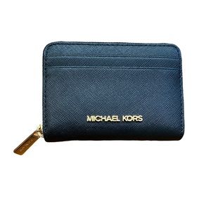Michael Kors Jet Set Travel Medium Zip Around Card Case Black
